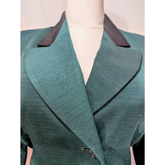 Vintage Madame D Faille Blazer Teal Green Longline Size 38 (US 6-8) - Picture 4 of 7
